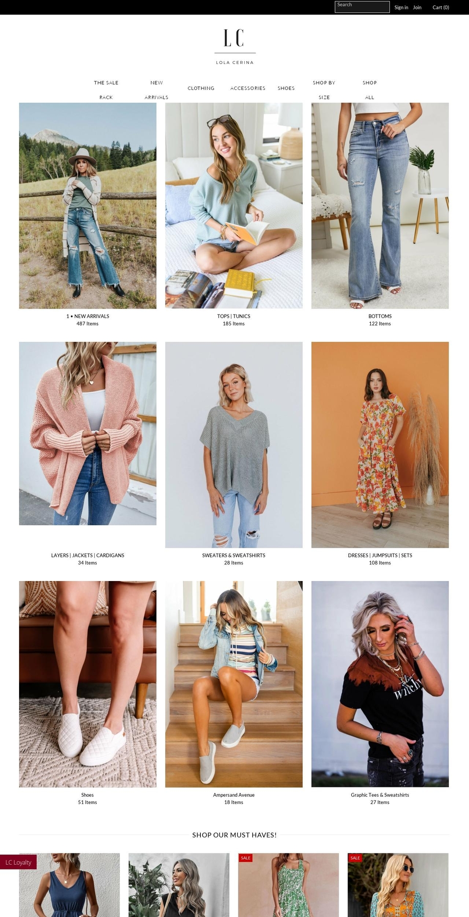 lolacerinaboutique.com — Shopify storefront screenshot