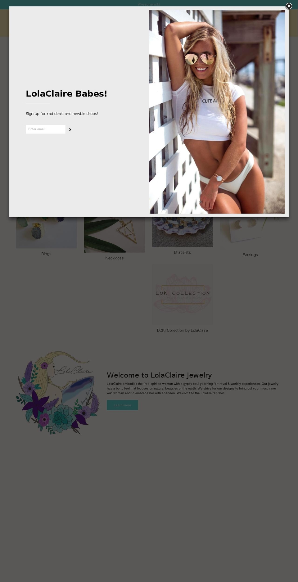lolaclairejewelry.com — Shopify storefront screenshot