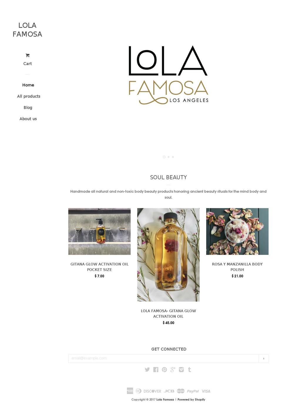 lolafamosa.com shopify website screenshot