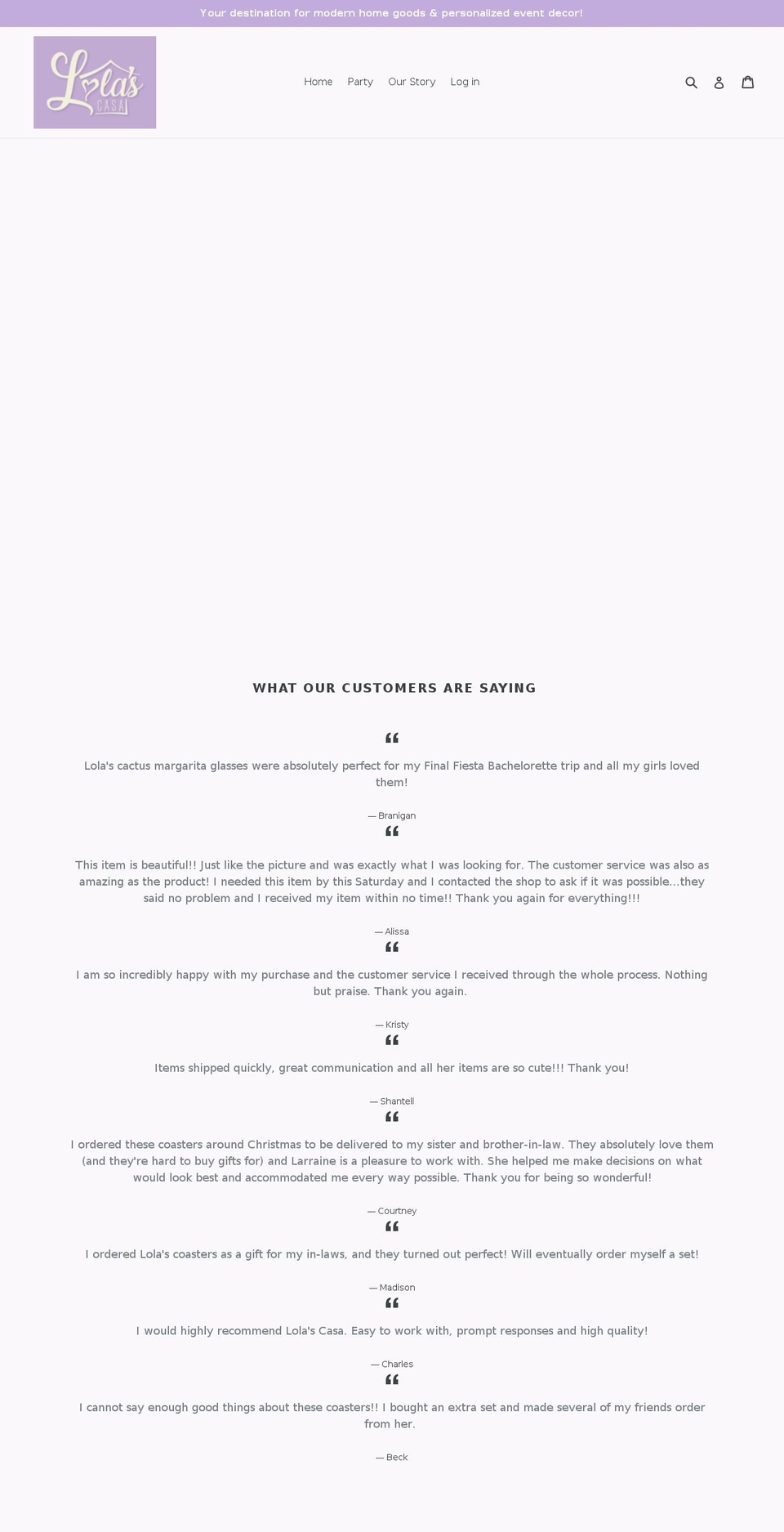 lolascasa.com — Shopify storefront screenshot