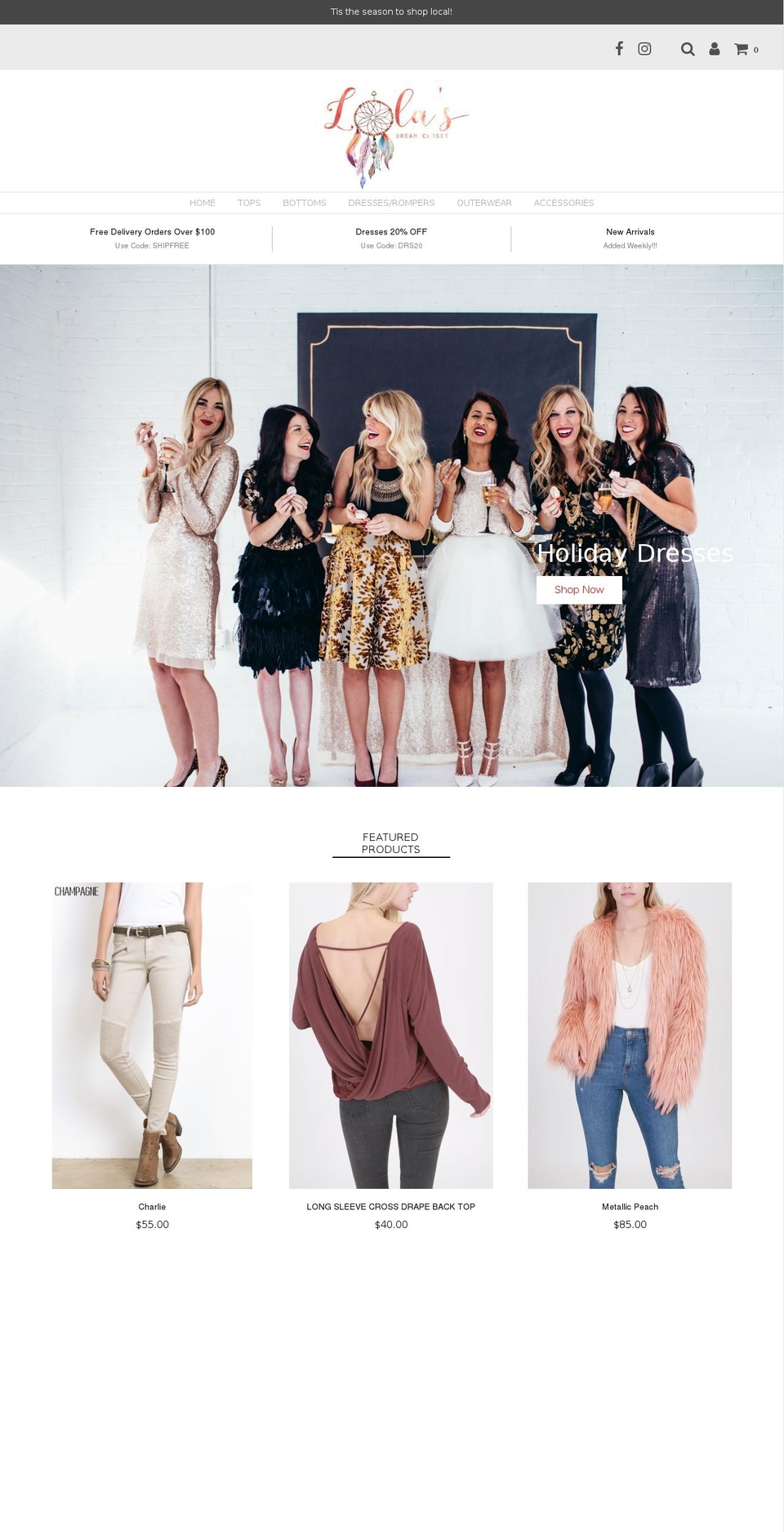 lolasdreamcloset.com — Shopify storefront screenshot