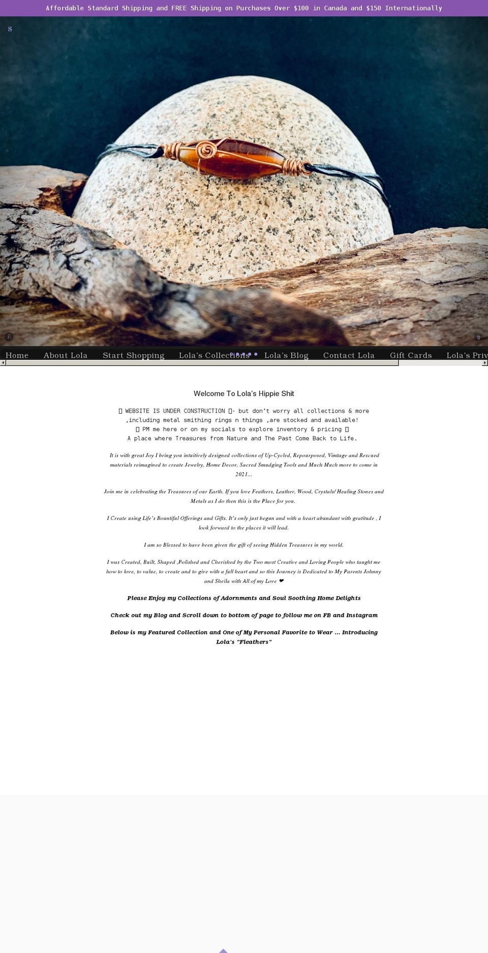 lolashippieshit.com shopify website screenshot