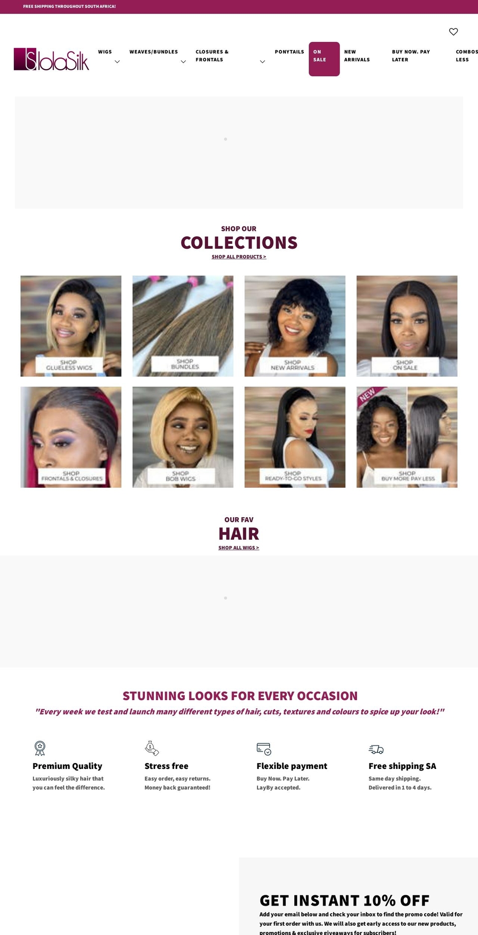 lolasilk.co.za shopify website screenshot