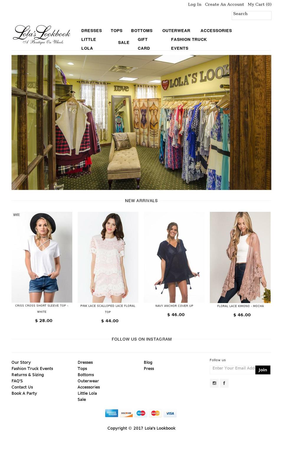 lolaslookbook.com shopify website screenshot