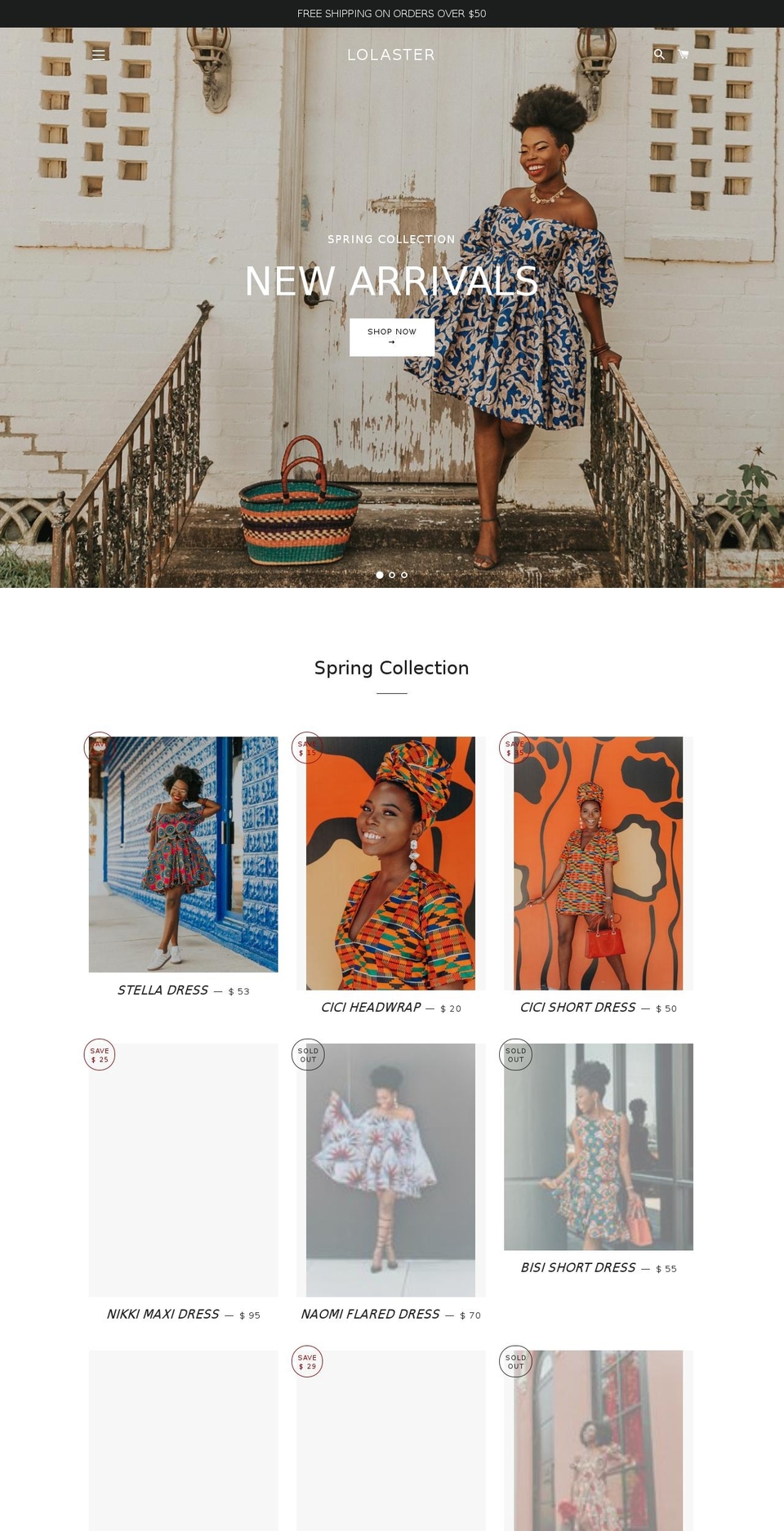 lolaster.com — Shopify storefront screenshot