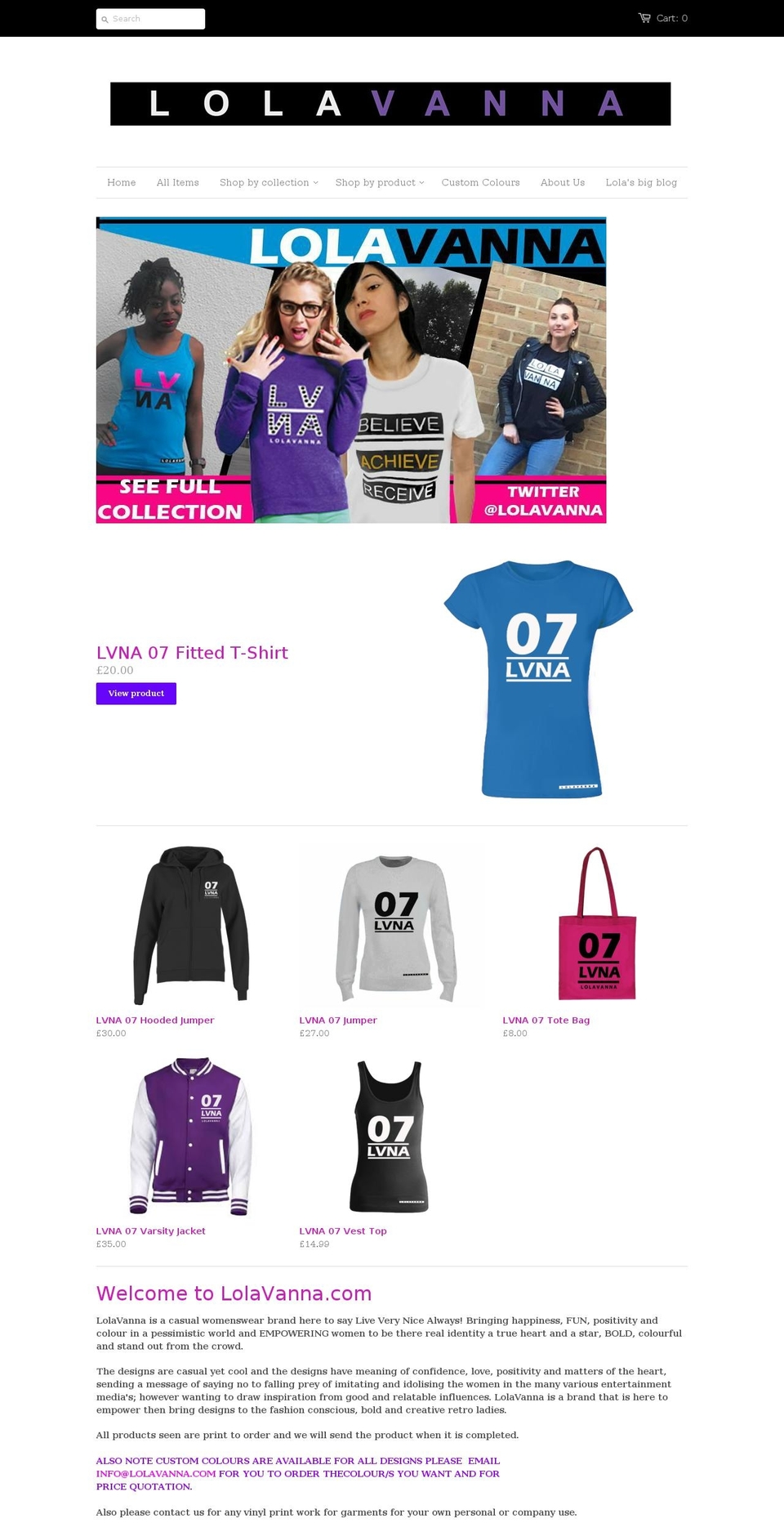 lolavanna.com shopify website screenshot
