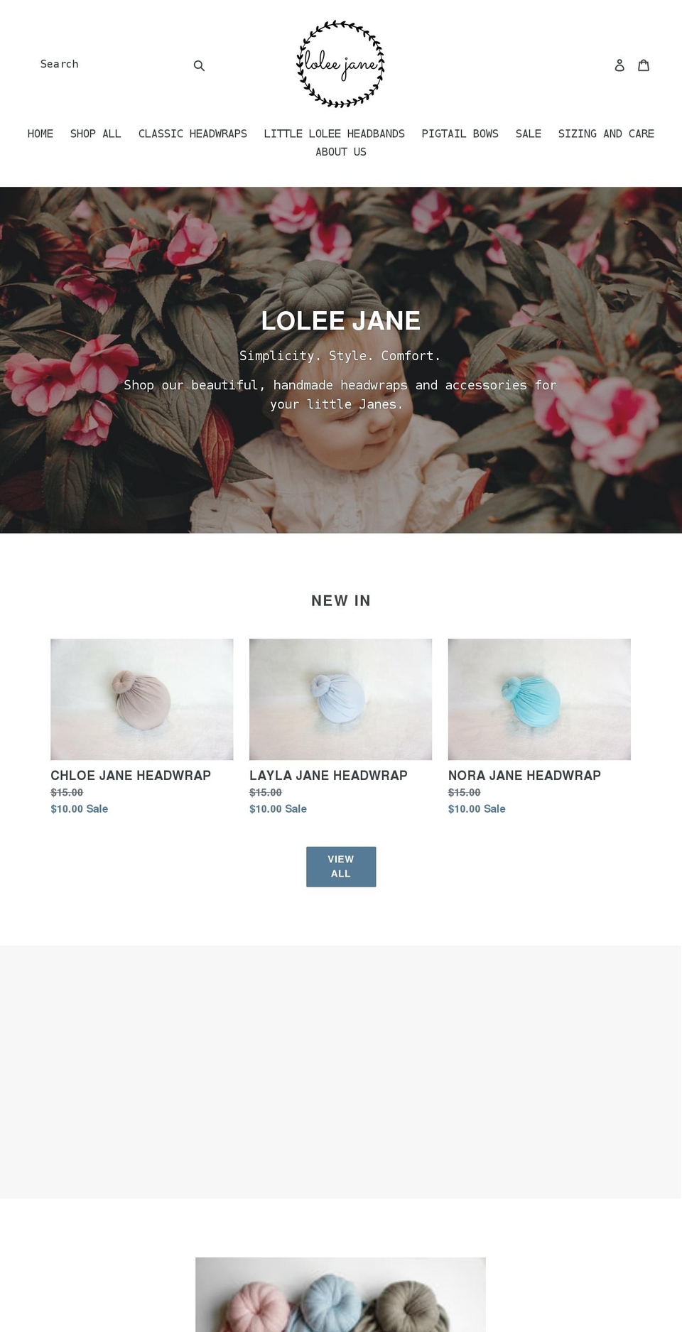 loleejane.com shopify website screenshot