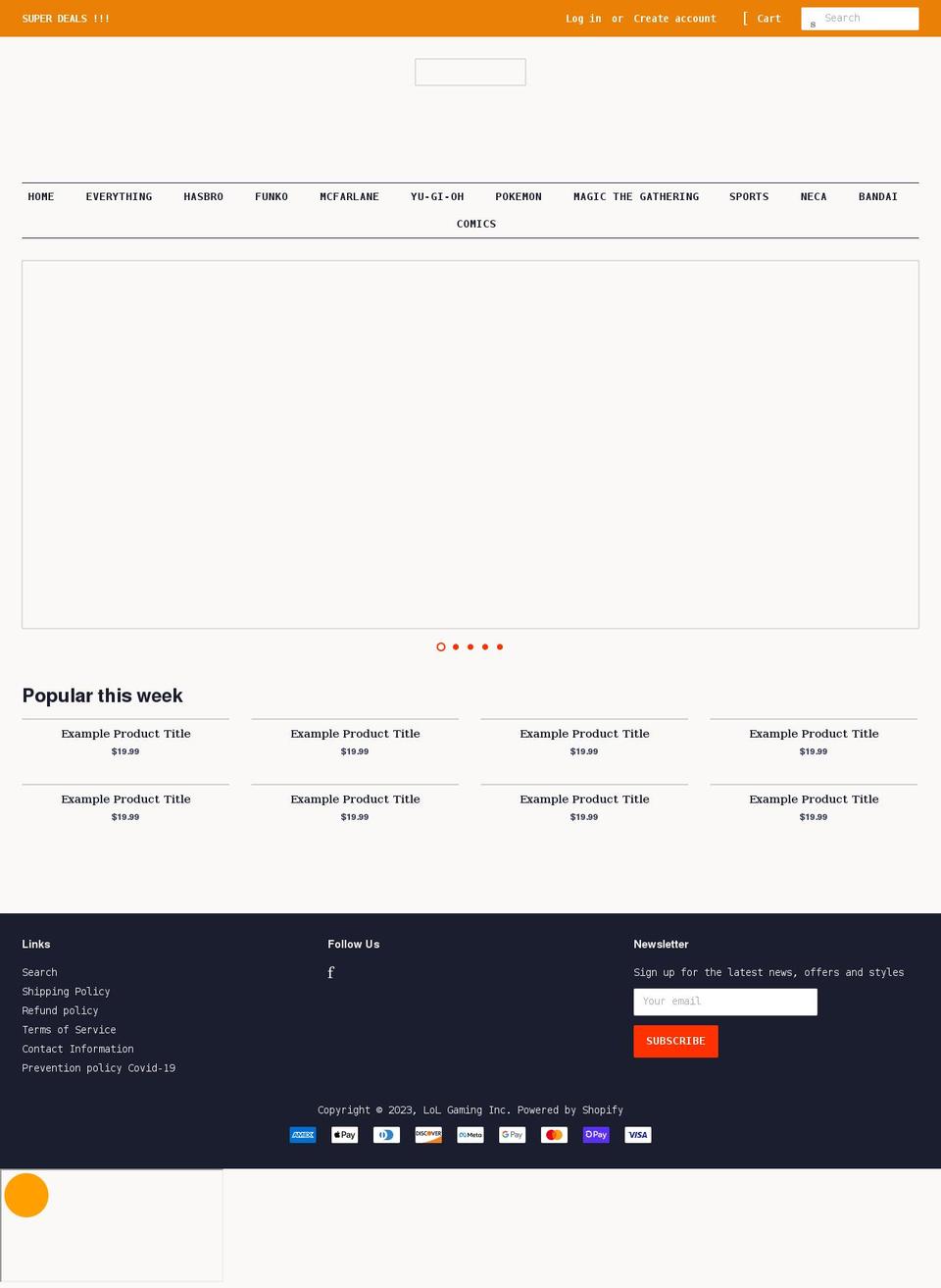 lolgaminginc.com shopify website screenshot