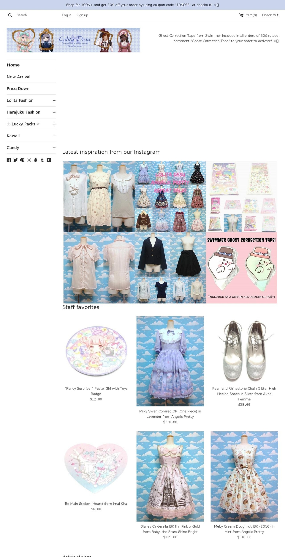 lolitadesu.com — Shopify storefront screenshot