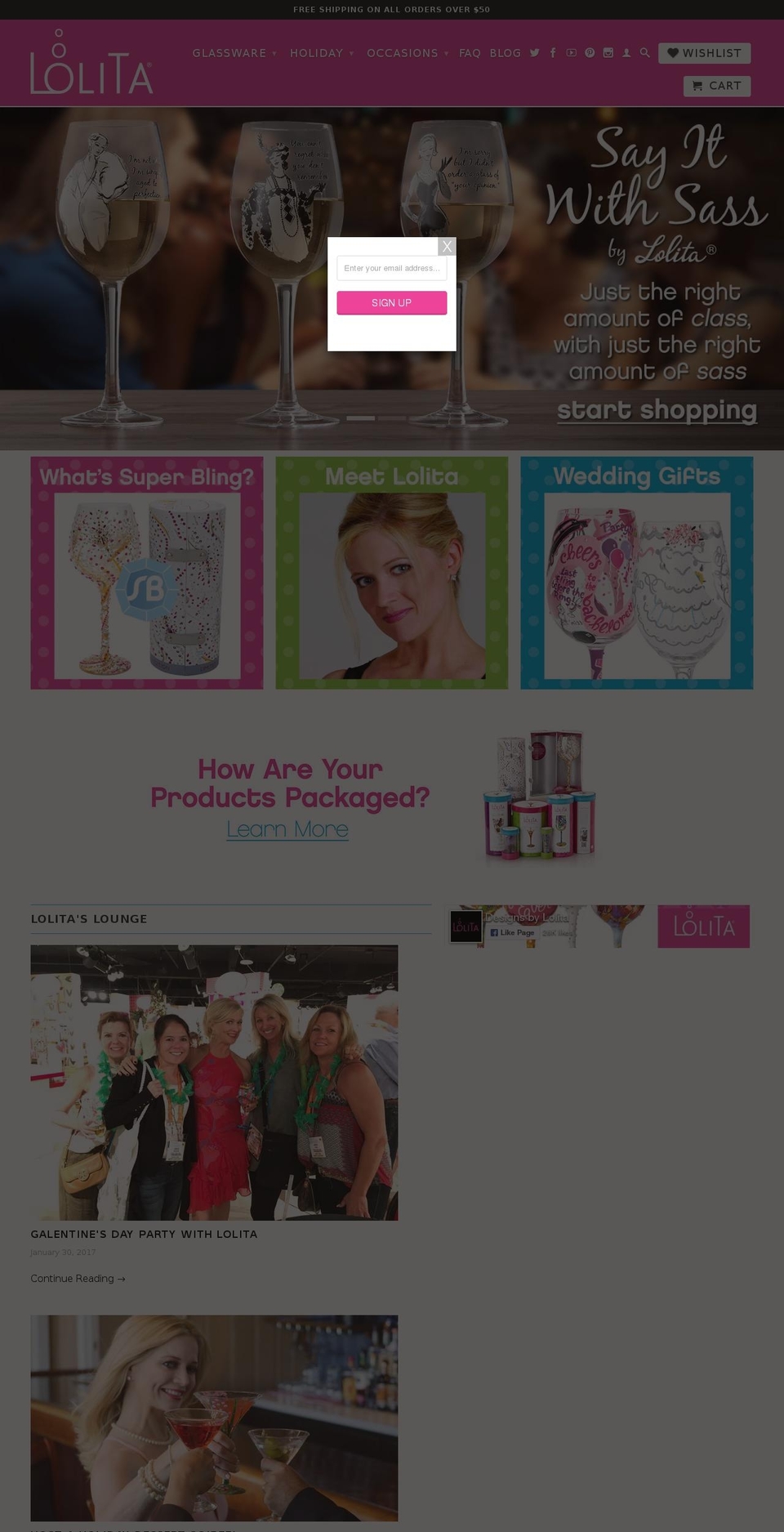 lolitapilsnercollection.com shopify website screenshot