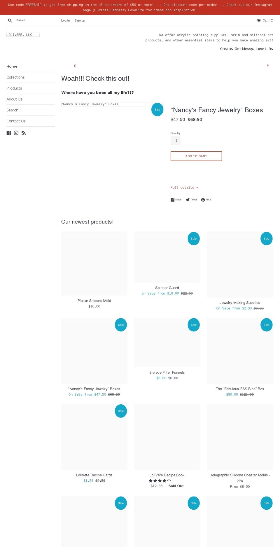 lolivefe.com shopify website screenshot