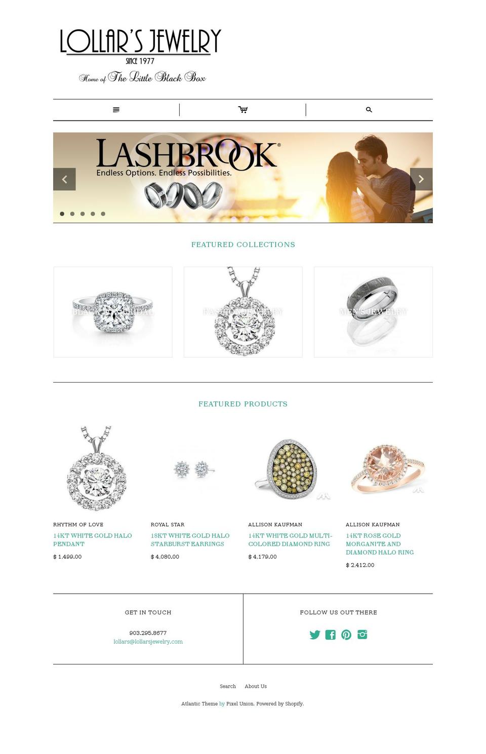 lollarsjewelry.com shopify website screenshot