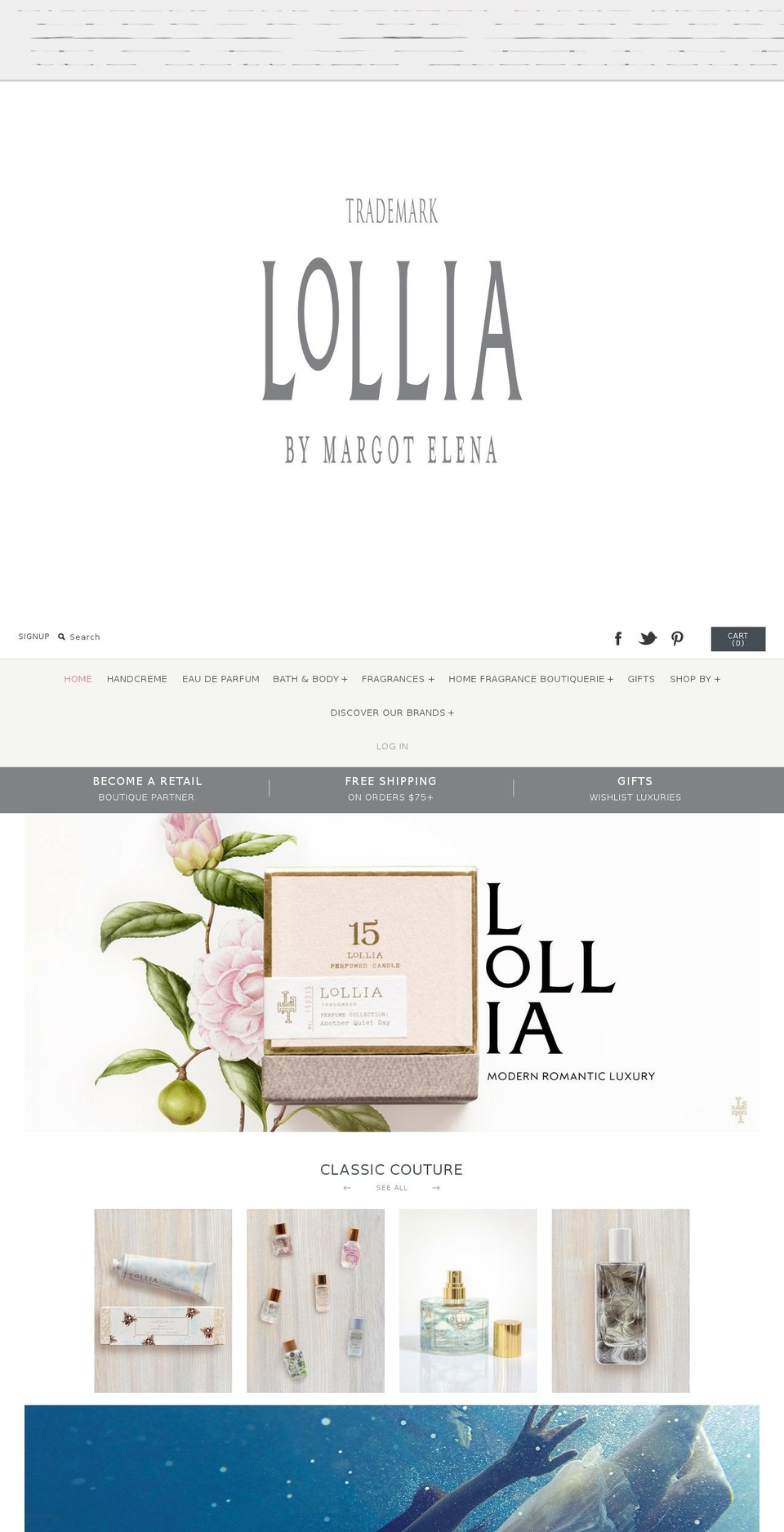 lollia.net shopify website screenshot