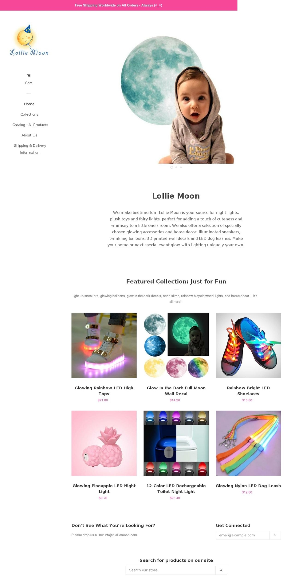 lolliemoon.com shopify website screenshot