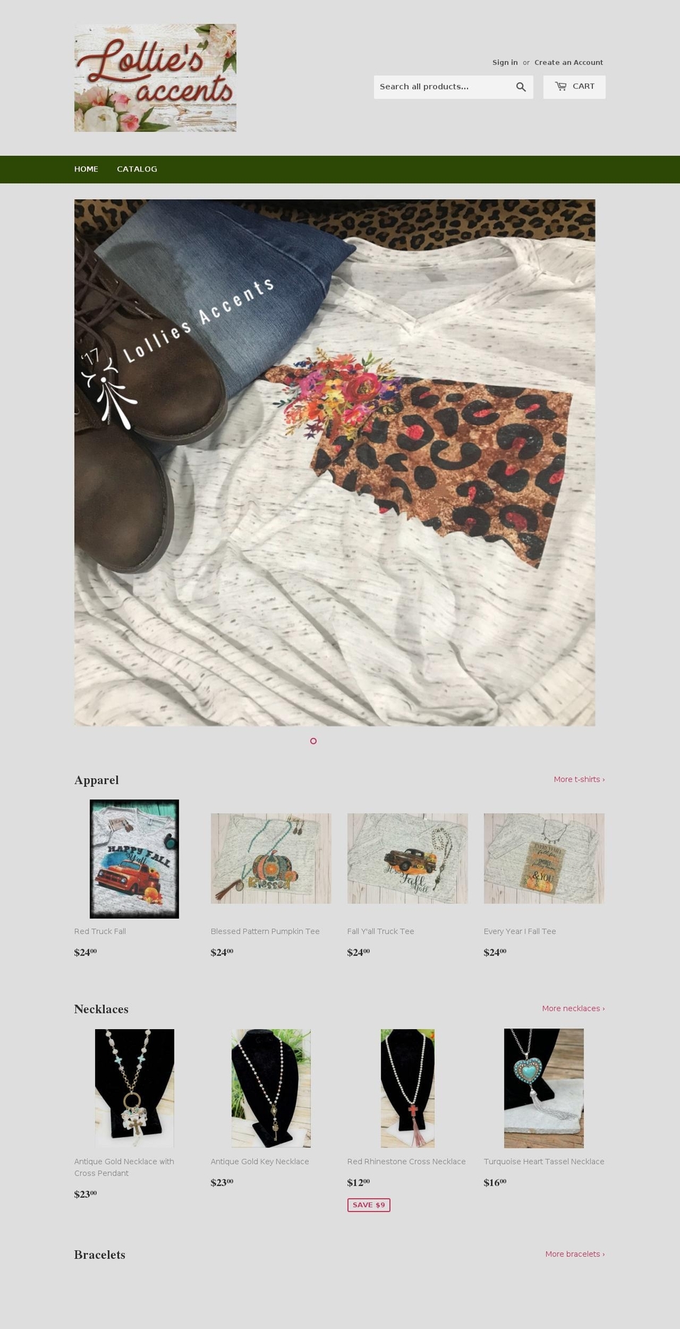 lolliesaccents.com — Shopify storefront screenshot