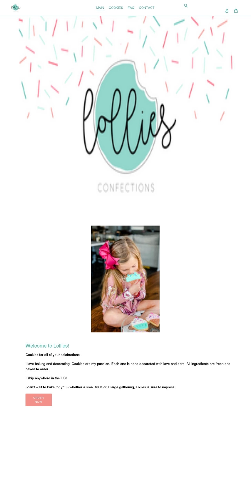 lolliesconfections.com shopify website screenshot