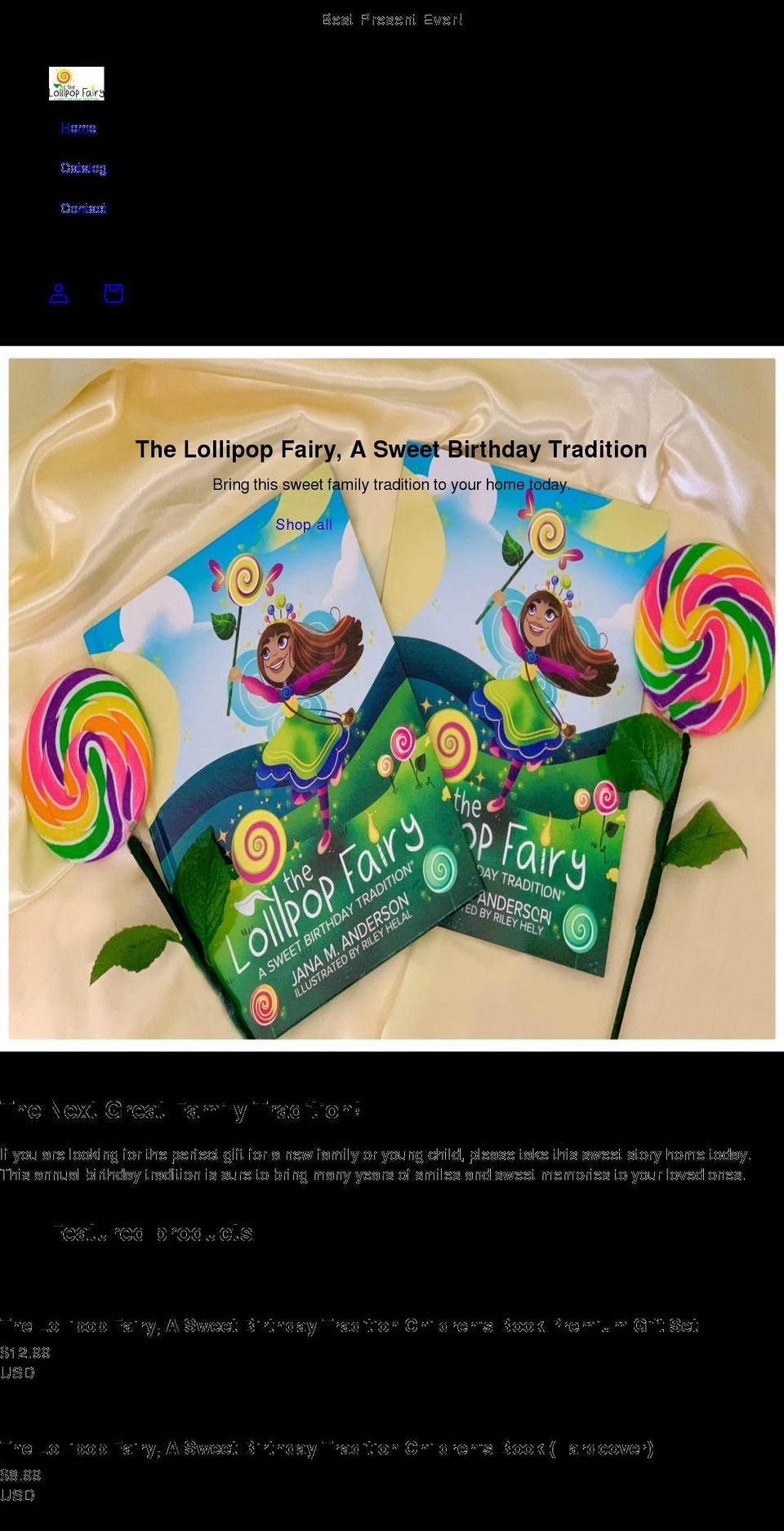 lollipopfairytraditions.com shopify website screenshot