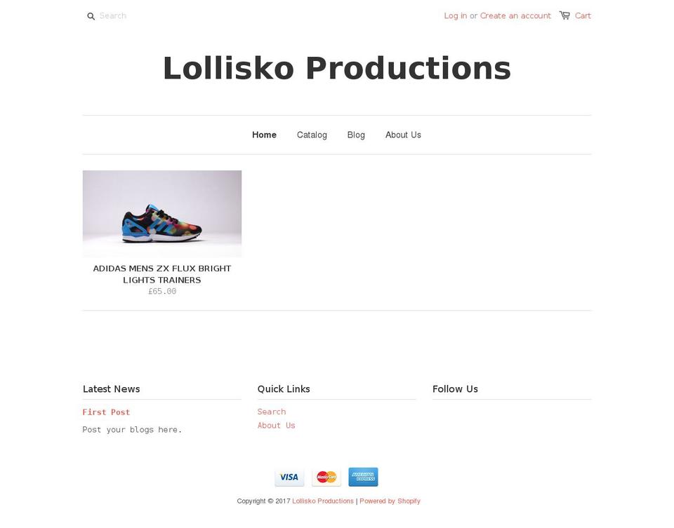 lolliskoproductions.com shopify website screenshot