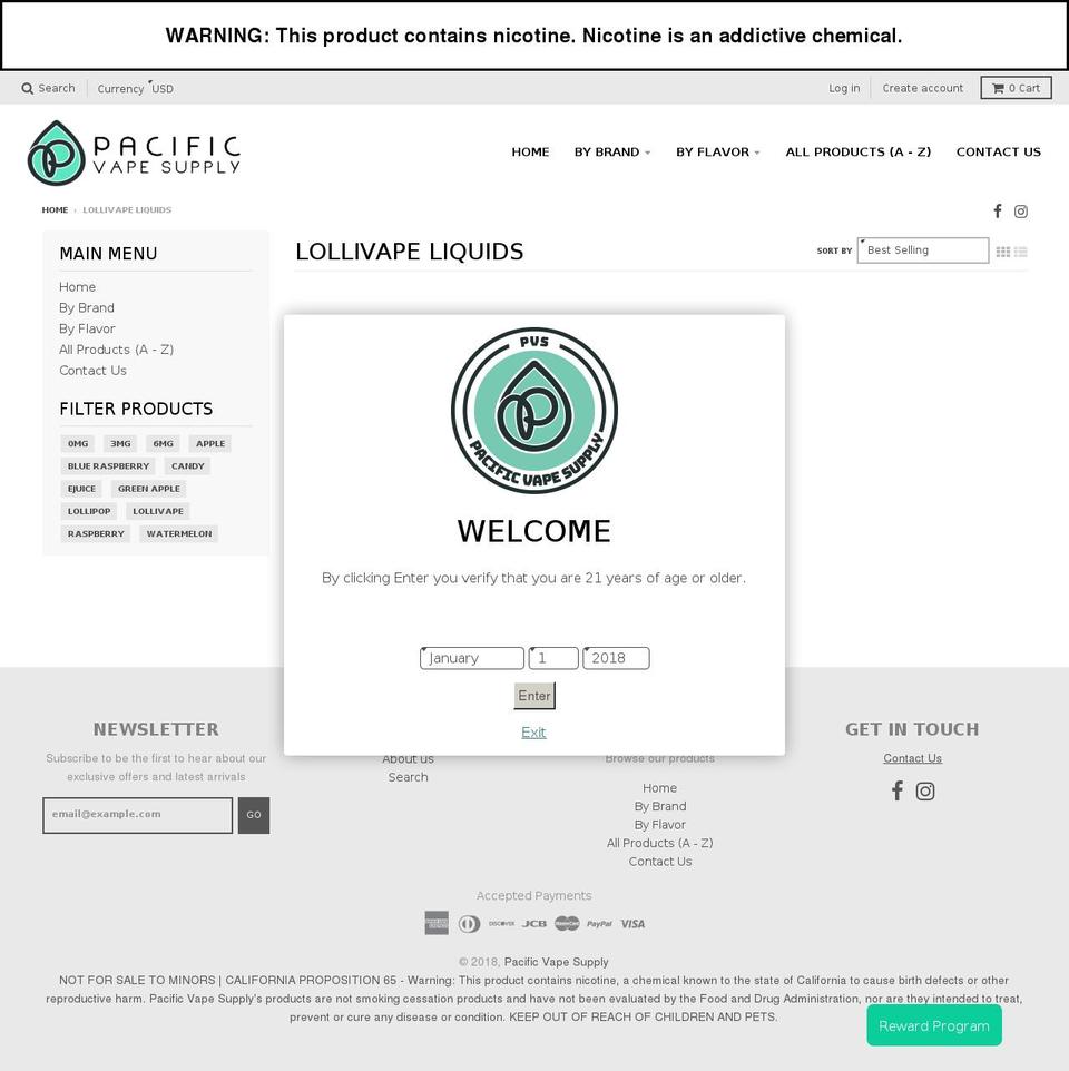 lollivape.com — Shopify storefront screenshot