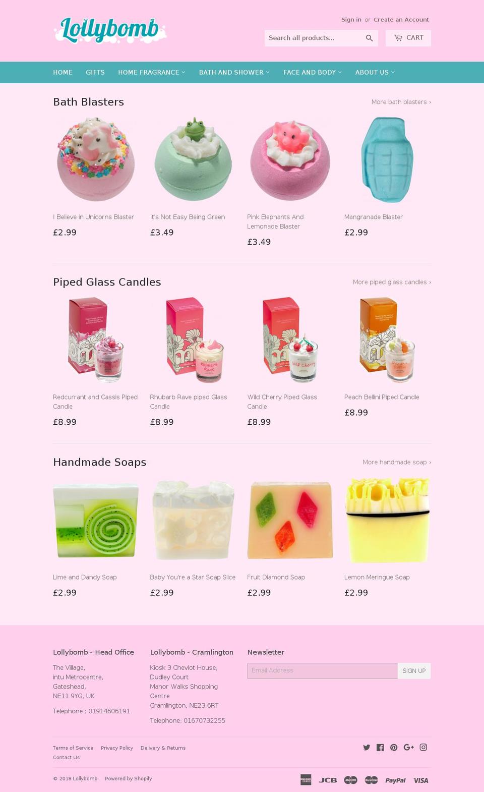 lollybomb.com — Shopify storefront screenshot