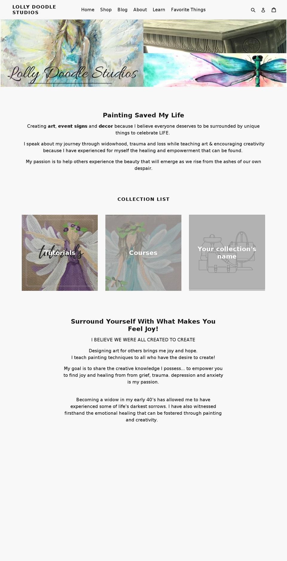 lollydoodlestudios.com shopify website screenshot