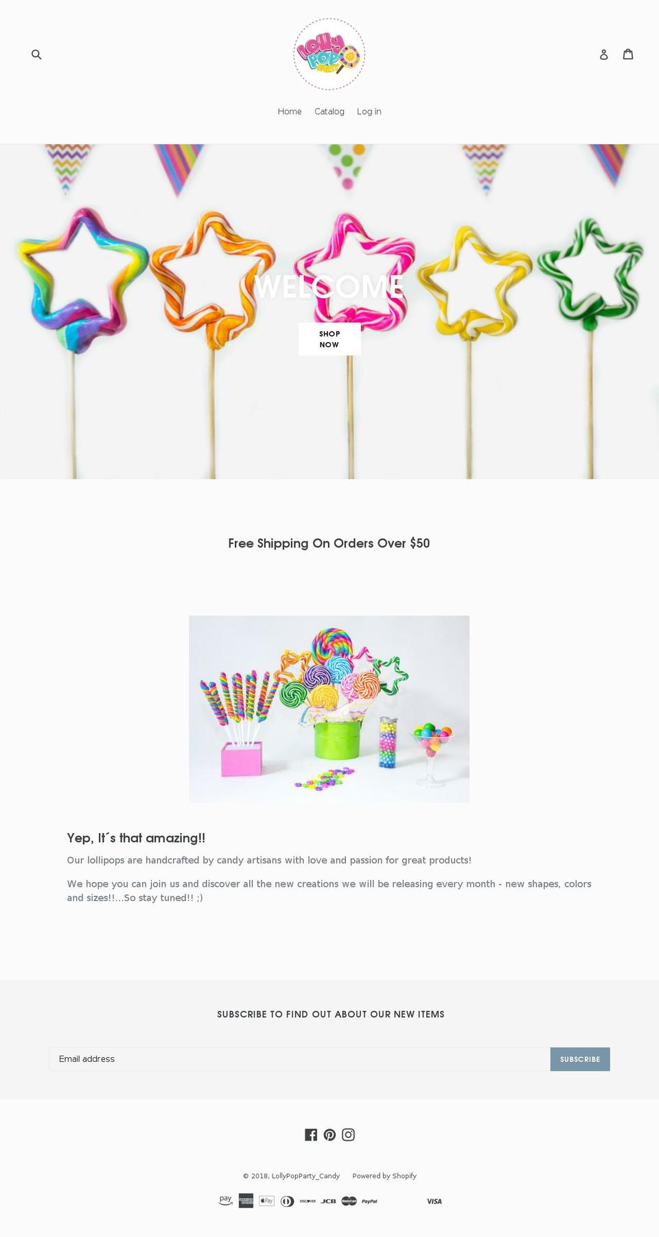 lollypopparty.com — Shopify storefront screenshot