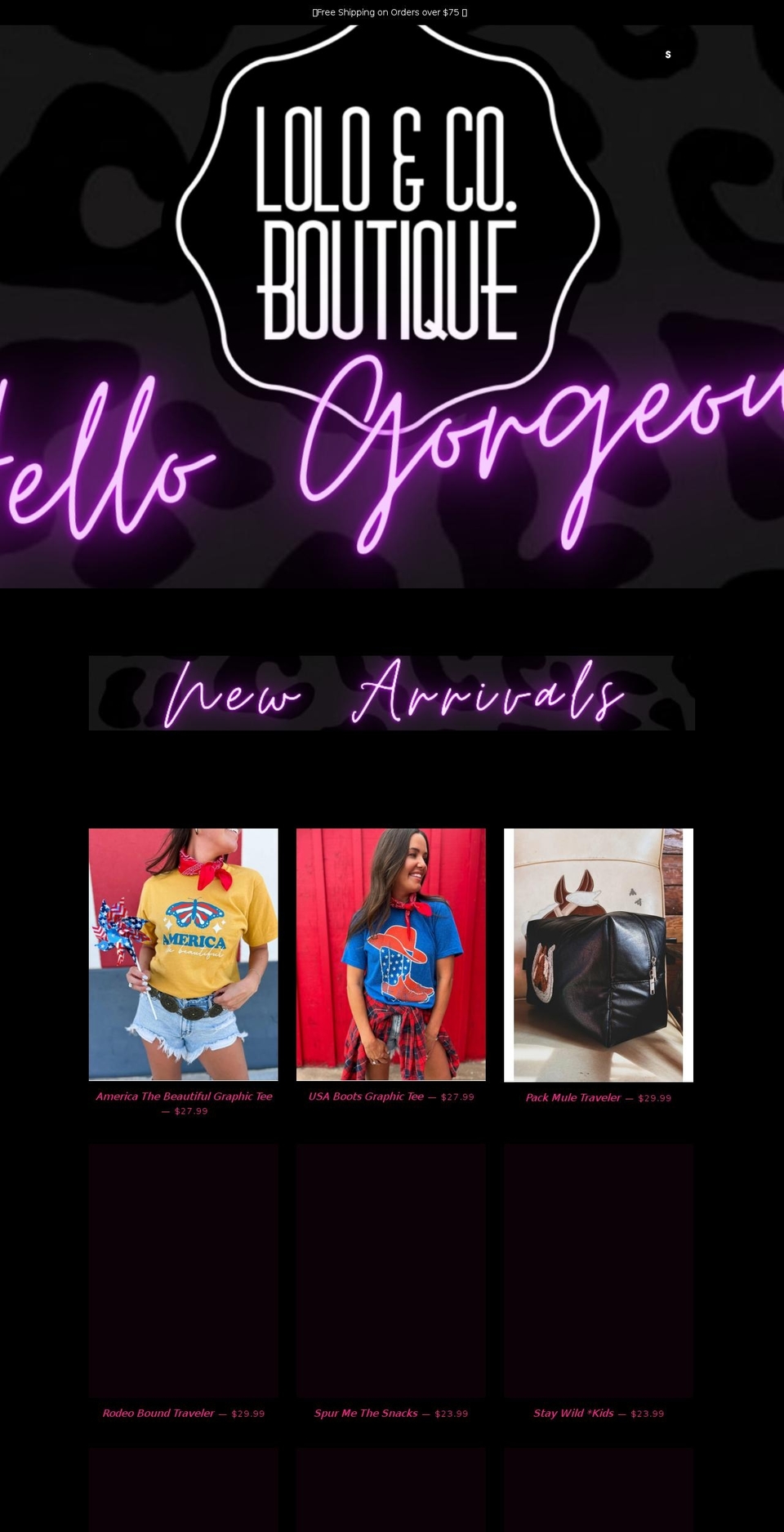 loloandcoboutique.com shopify website screenshot