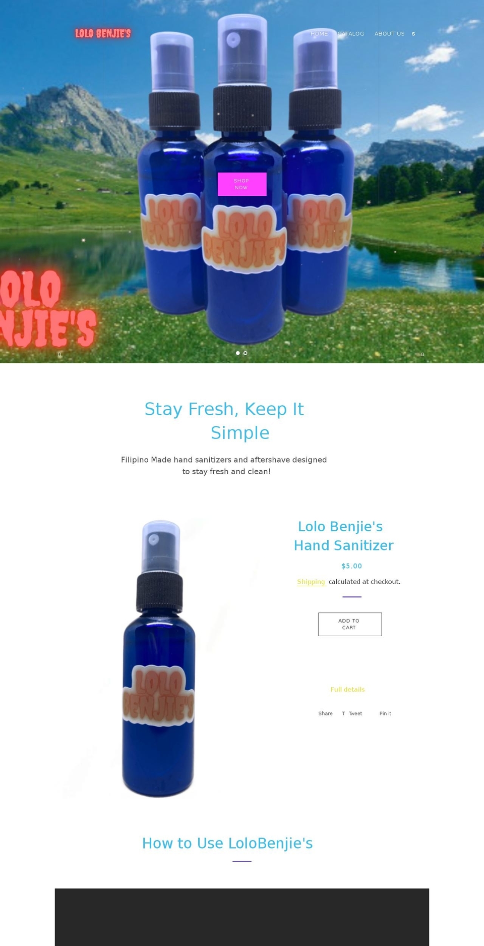 lolobenjies.com shopify website screenshot