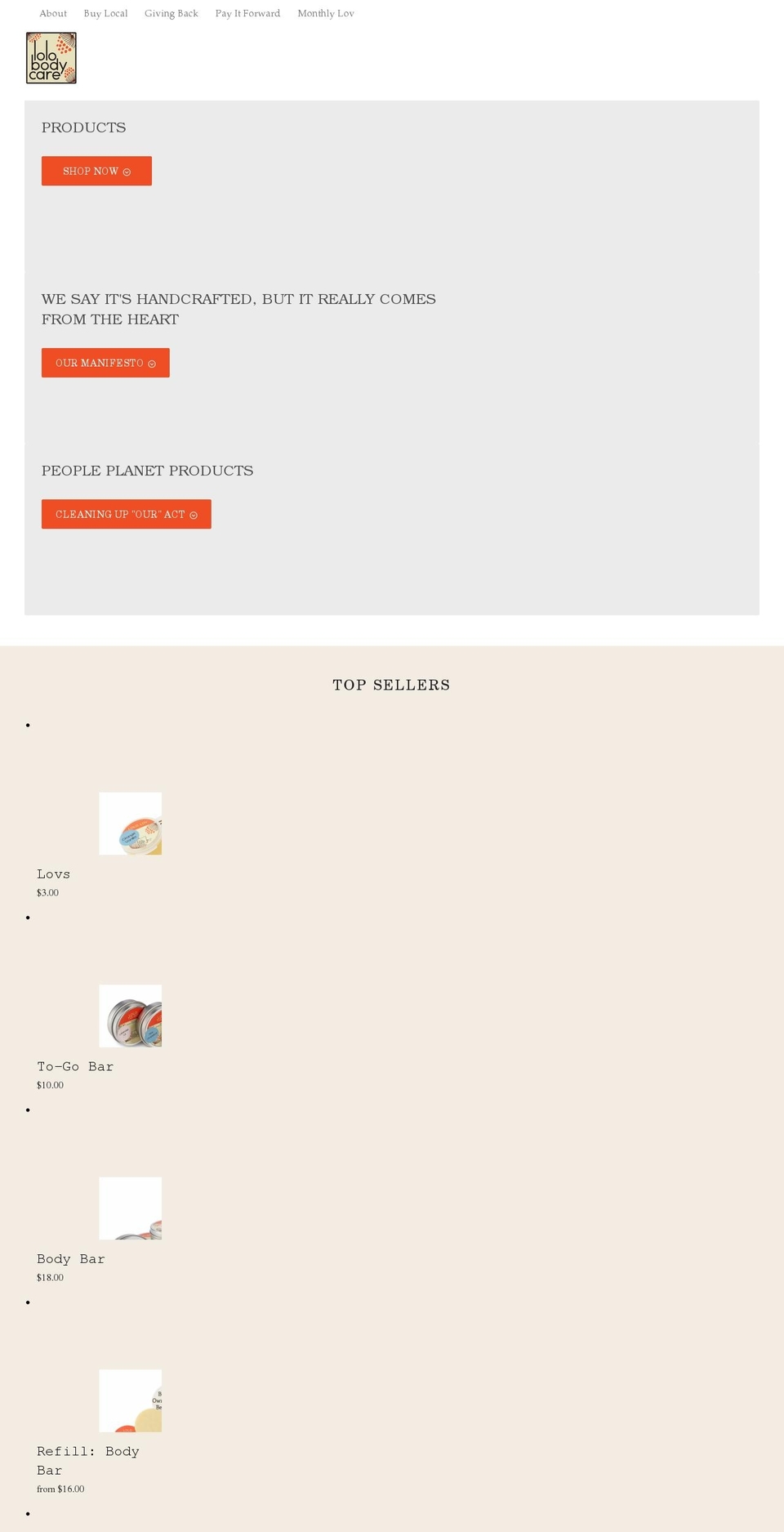 lolobody.com shopify website screenshot