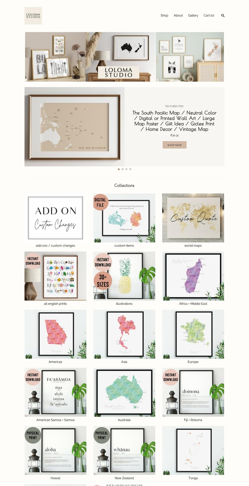 lolomastudio.com shopify website screenshot