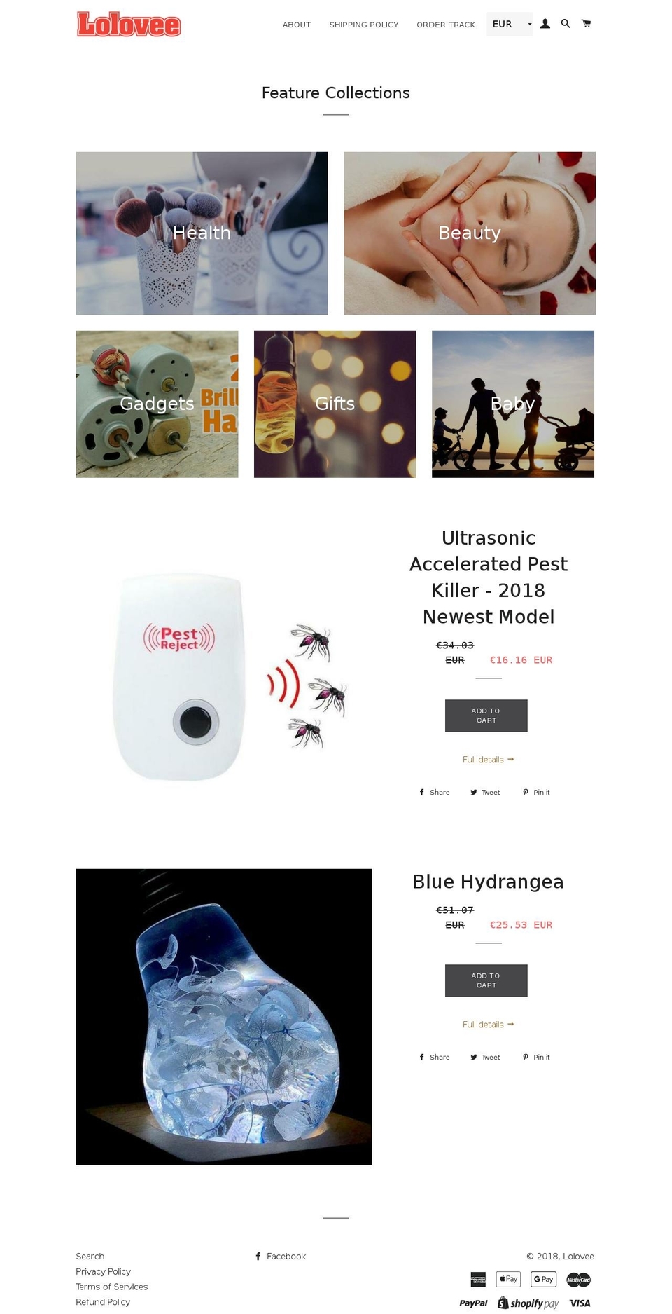 lolovee.com — Shopify storefront screenshot