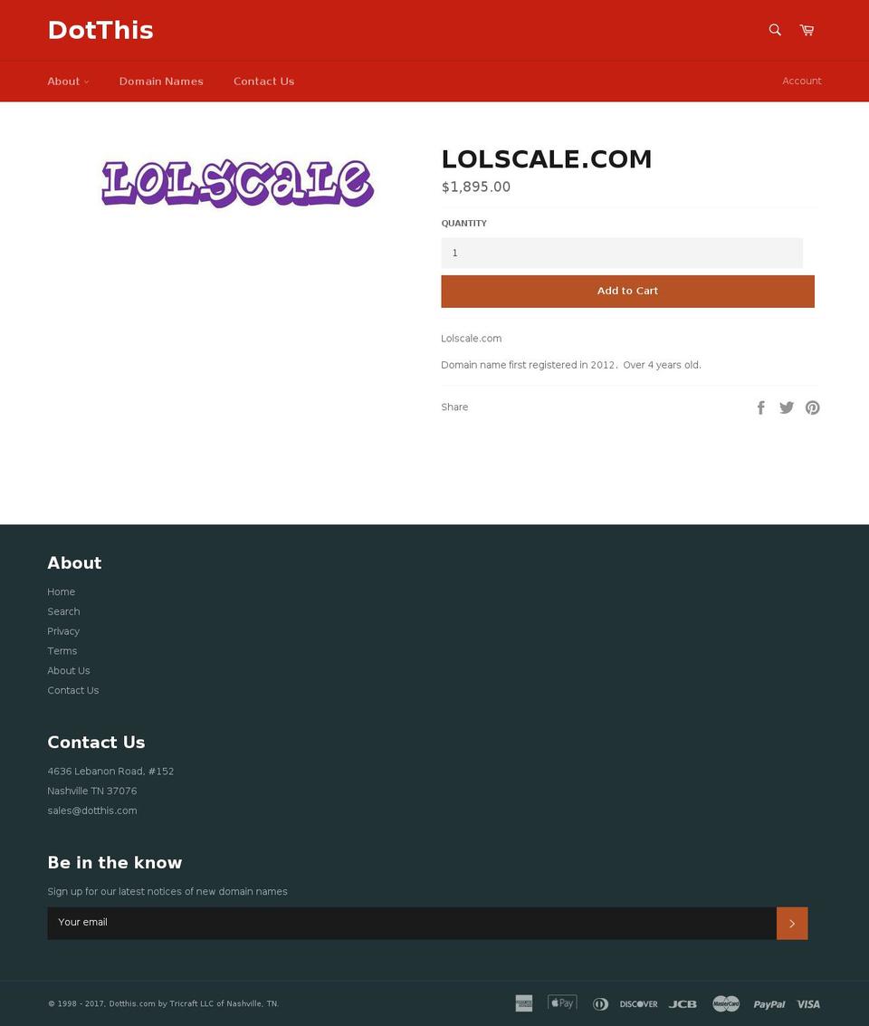 lolscale.com shopify website screenshot