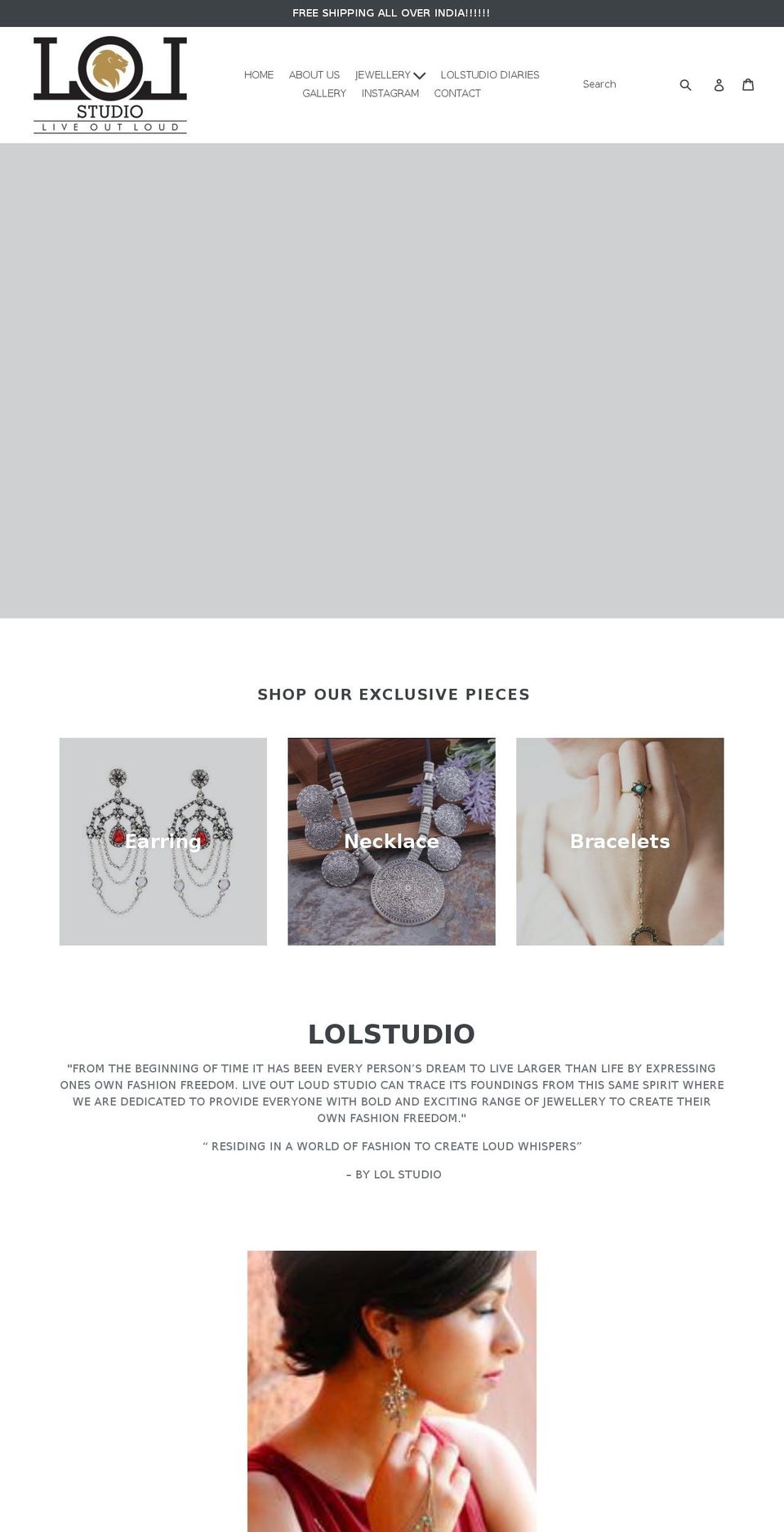 lolstudio.in shopify website screenshot