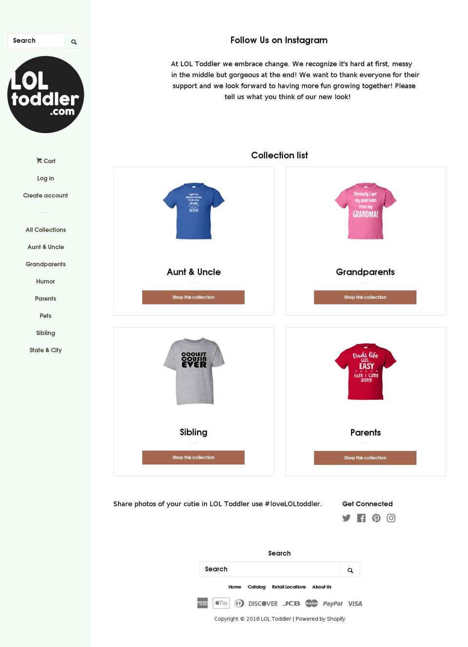 loltoddler.com — Shopify storefront screenshot