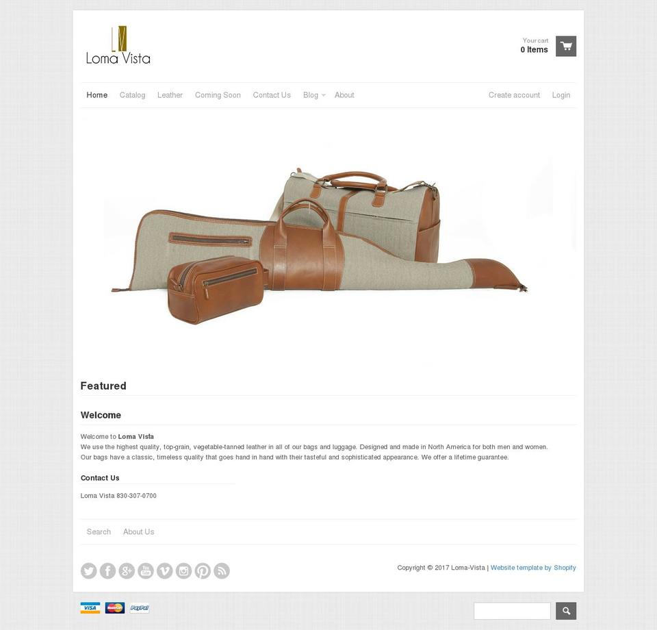 loma-vista.com shopify website screenshot