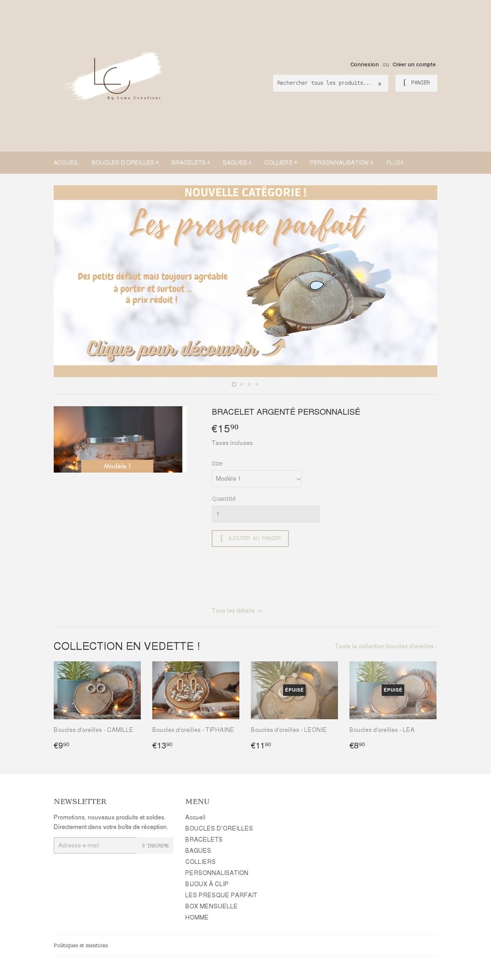 lomacreations.com shopify website screenshot