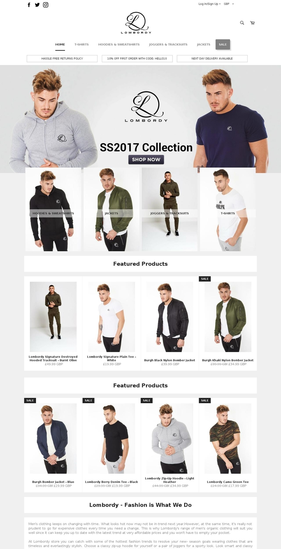 lombordy.com shopify website screenshot