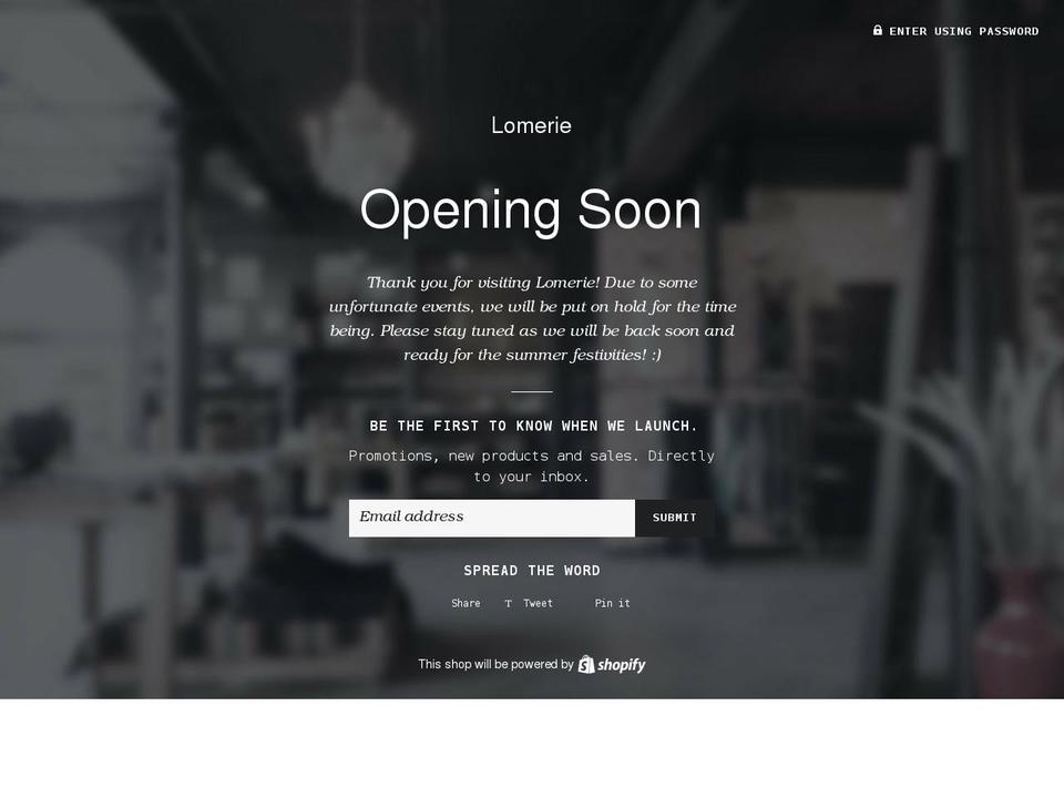 lomerie.com shopify website screenshot