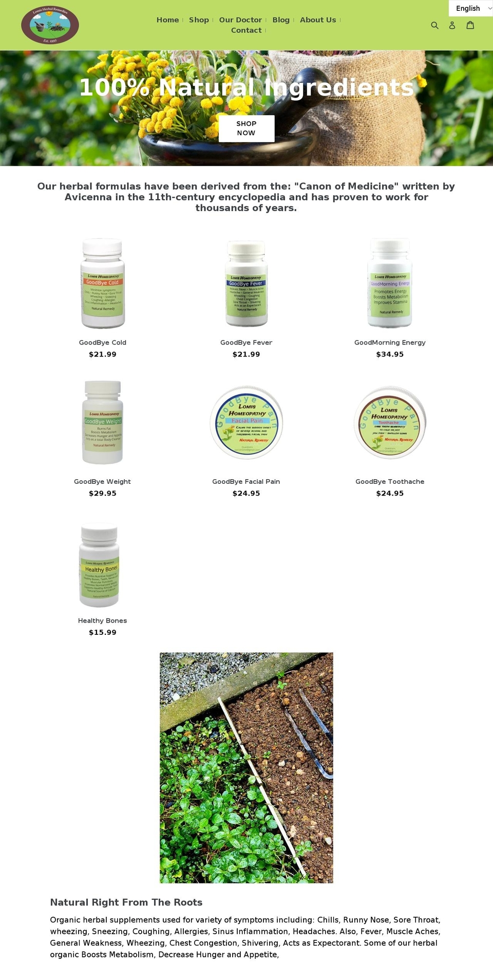 lomisherbal.com — Shopify storefront screenshot