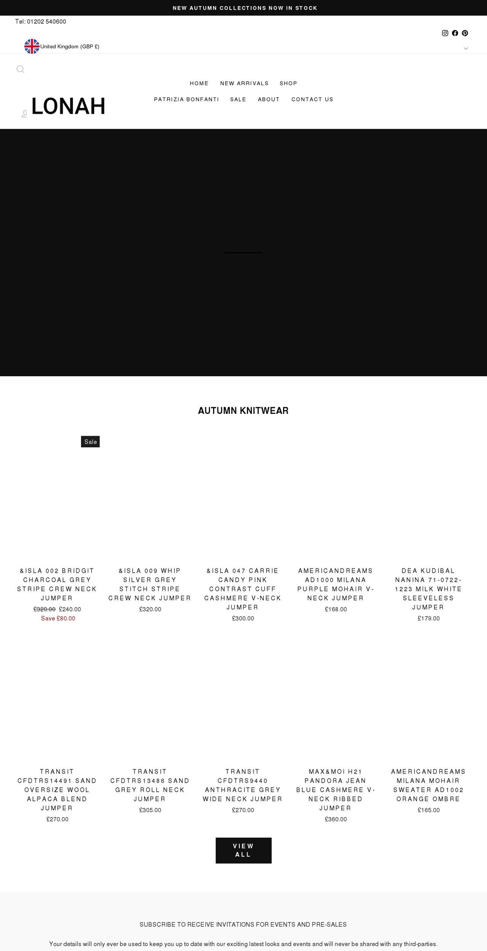 lonah.co.uk shopify website screenshot