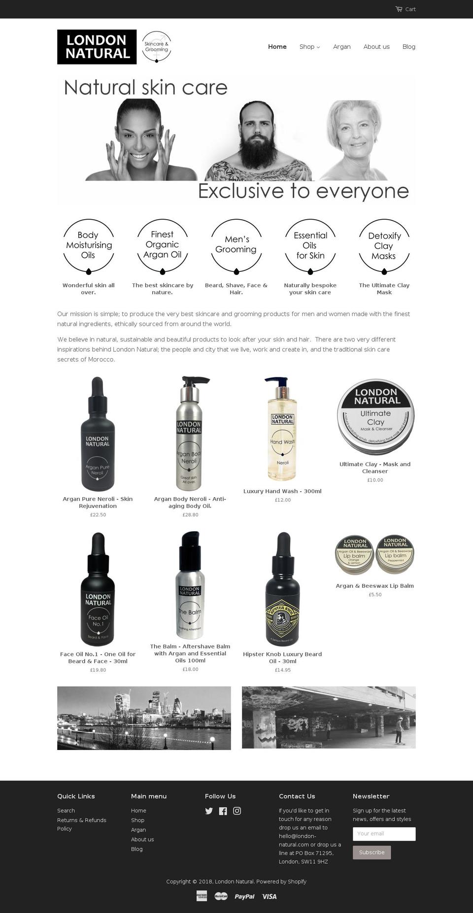 london-natural.com shopify website screenshot