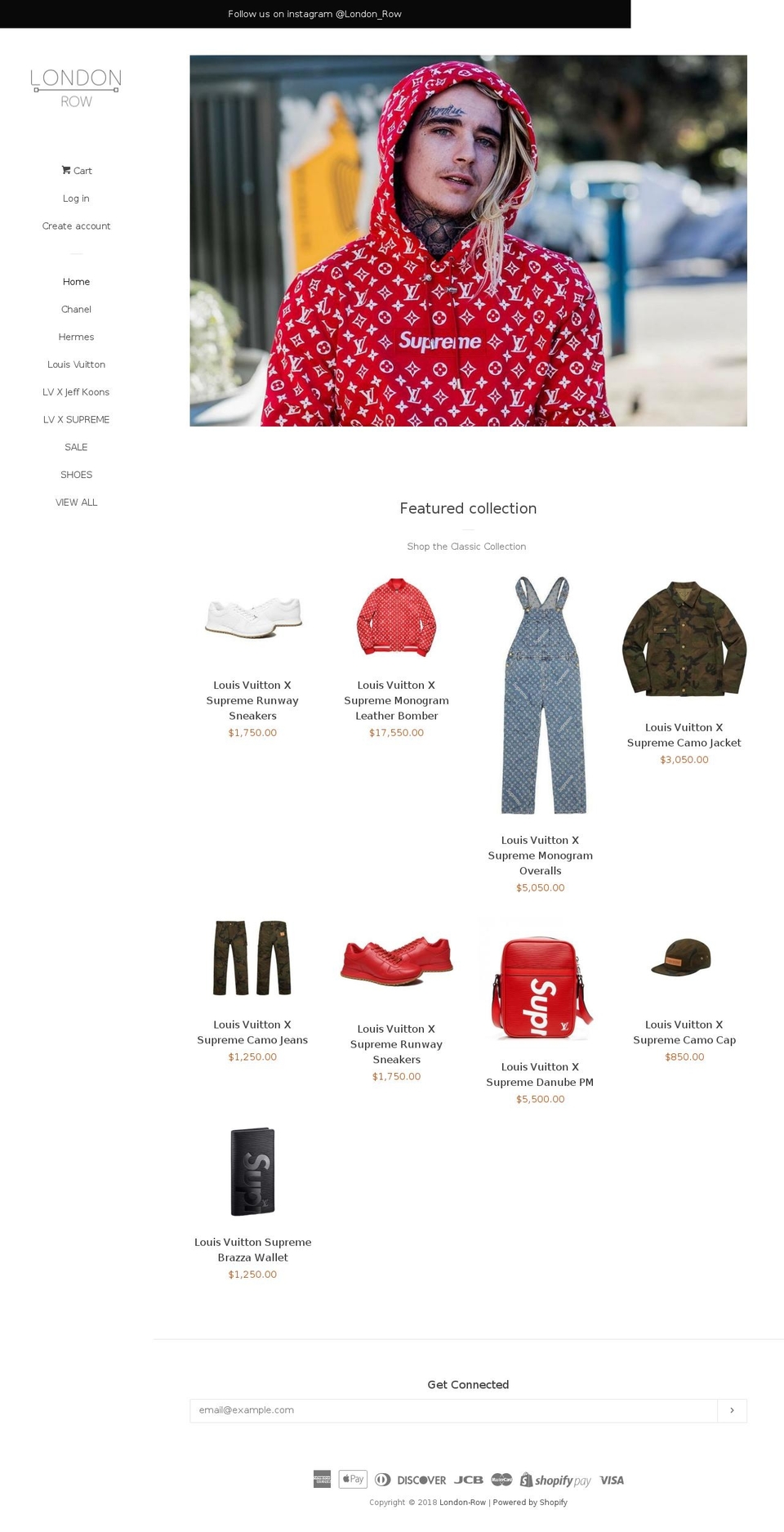 london-row.com — Shopify storefront screenshot