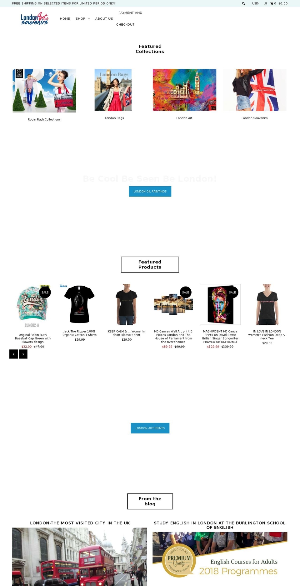 londonartandsouvenirs.com — Shopify storefront screenshot