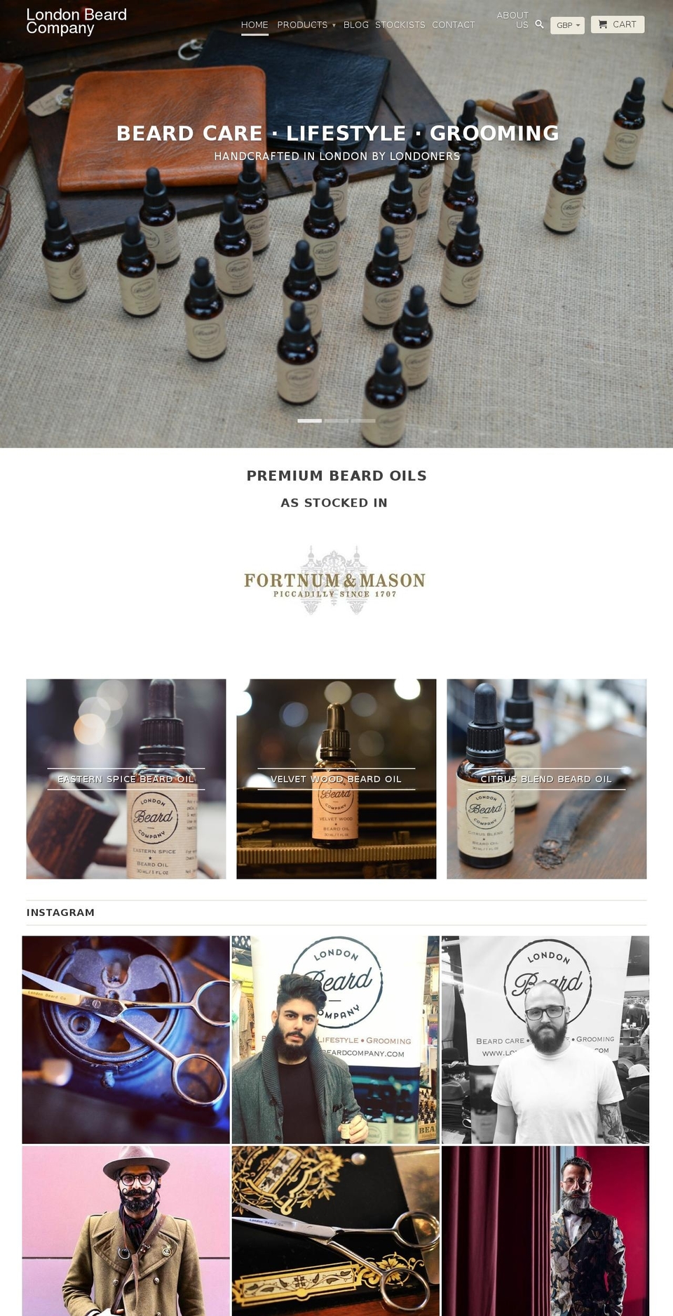 londonbeardcompany.com shopify website screenshot