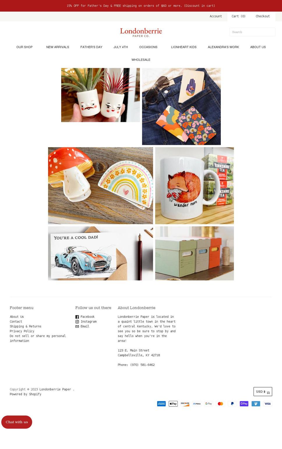 londonberrie.com shopify website screenshot
