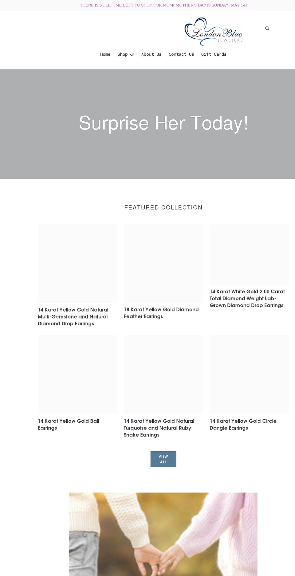 londonbluejewelers.com shopify website screenshot
