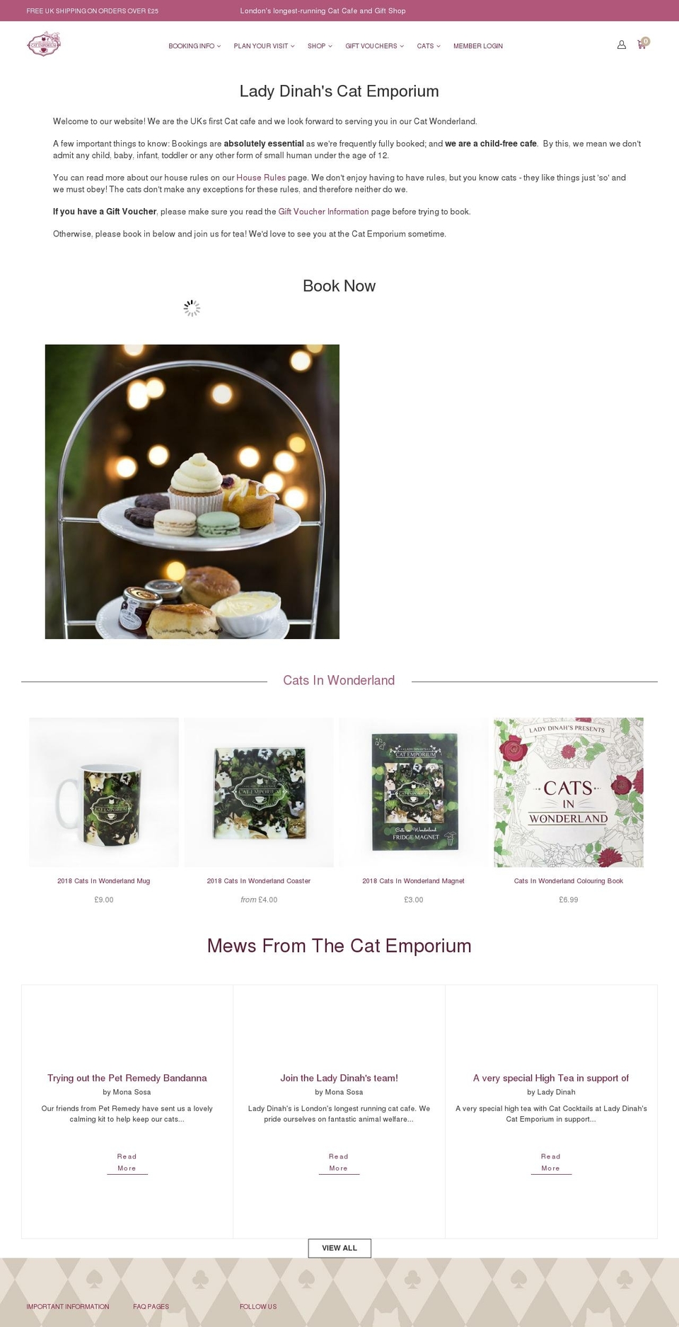 Lady Dinahs 2017 Shopify theme site example londoncatcafe.com