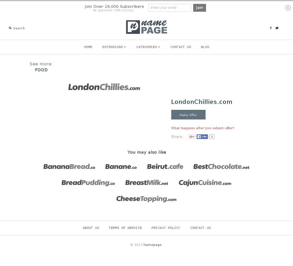 londonchillies.com shopify website screenshot