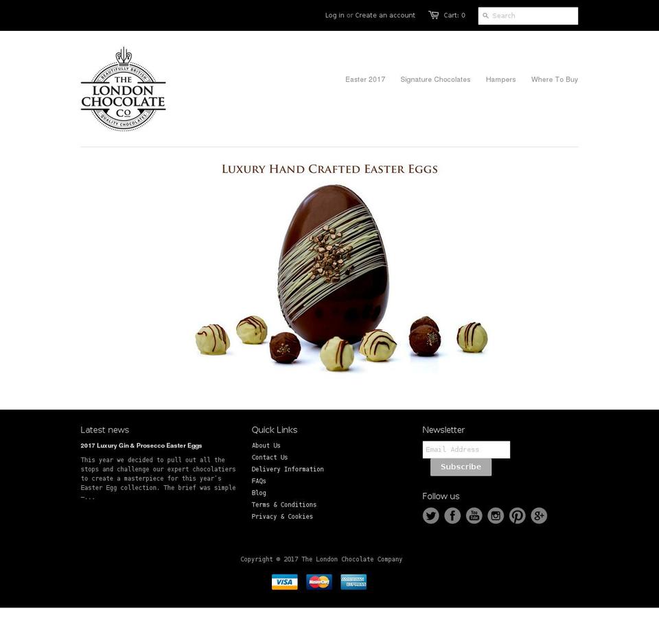 londonchoc.com shopify website screenshot
