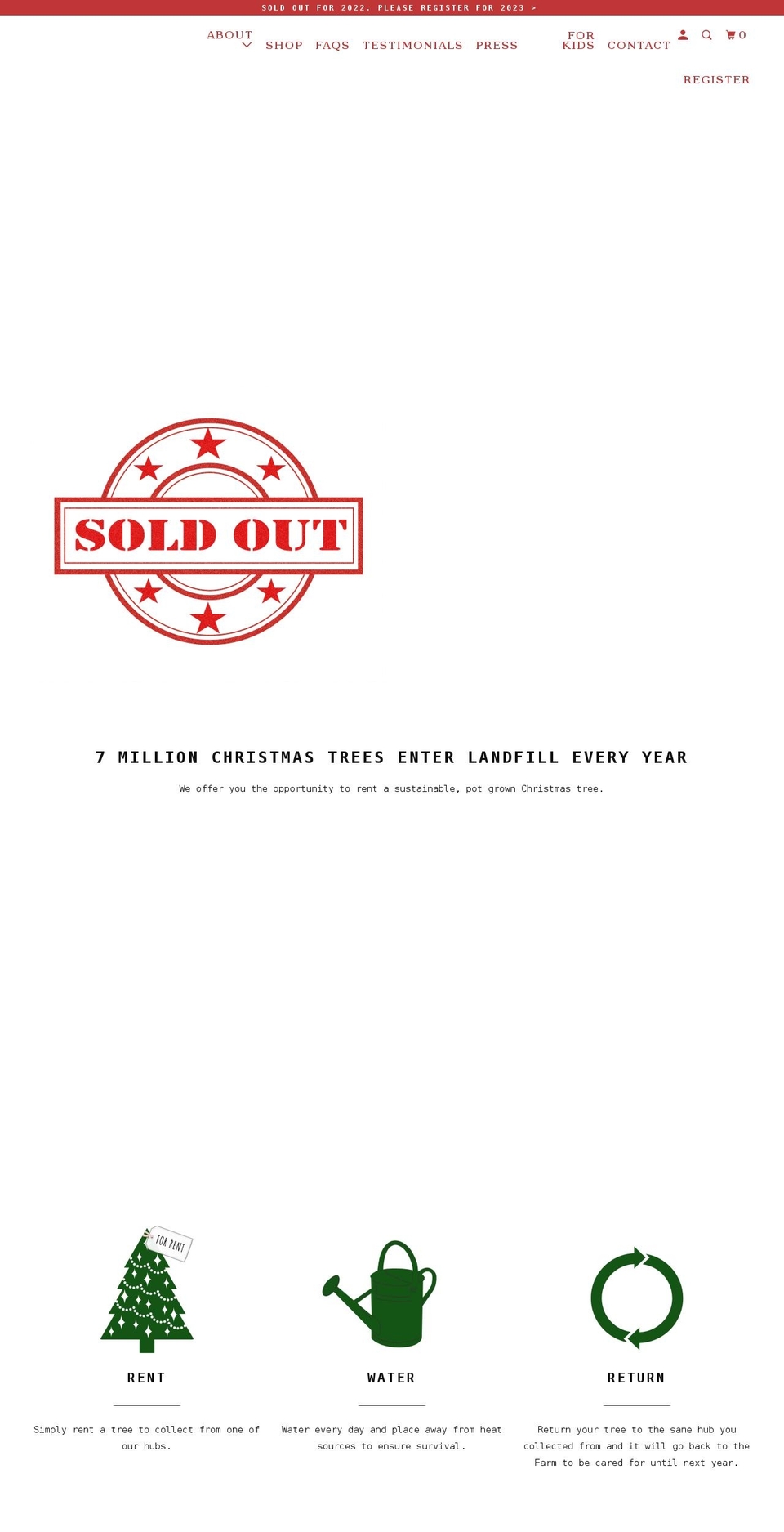 londonchristmastreerental.com shopify website screenshot